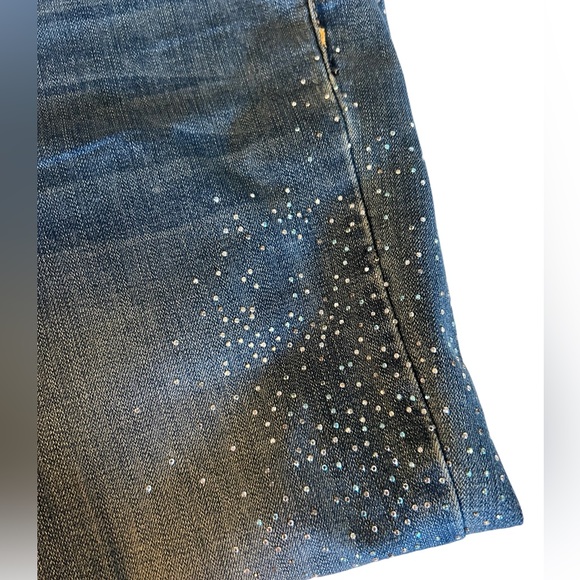 CHICOS so slimming silver sparkle embellished denim jeans size 00 skinny fit - Picture 8 of 9
